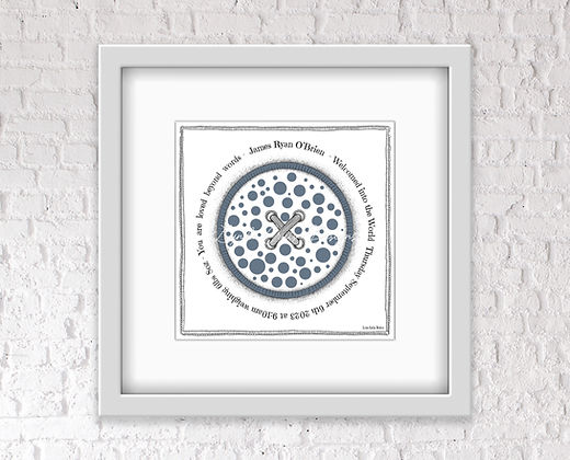 Cute As A Button Design - Blue